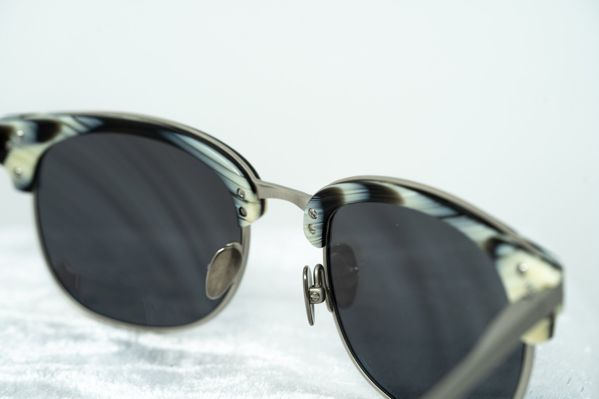 Kris Van Assche Sunglasses with D-Frame Brown Horn Brushed Silver and Blue Mirror Lenses Category 3 - KVA76C4SUN - Watches & Crystals