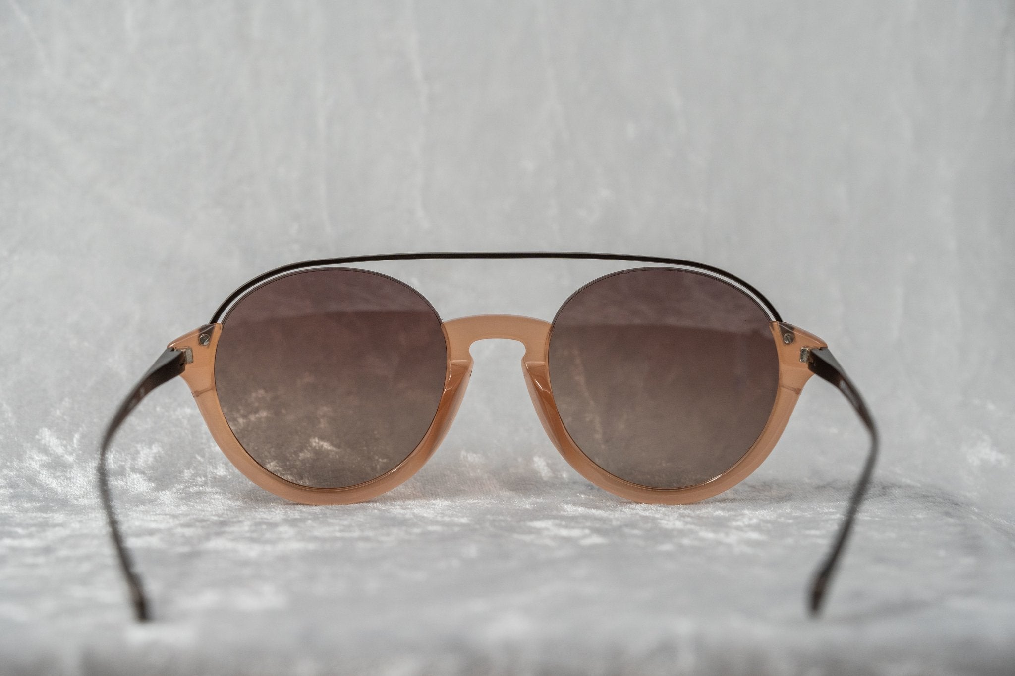 Kris Van Assche Unisex Sunglasses with Titanium Double Bridge Oval Orange and Brown Graduated Lenses Category 3 - KVA83C3SUN - Watches & Crystals