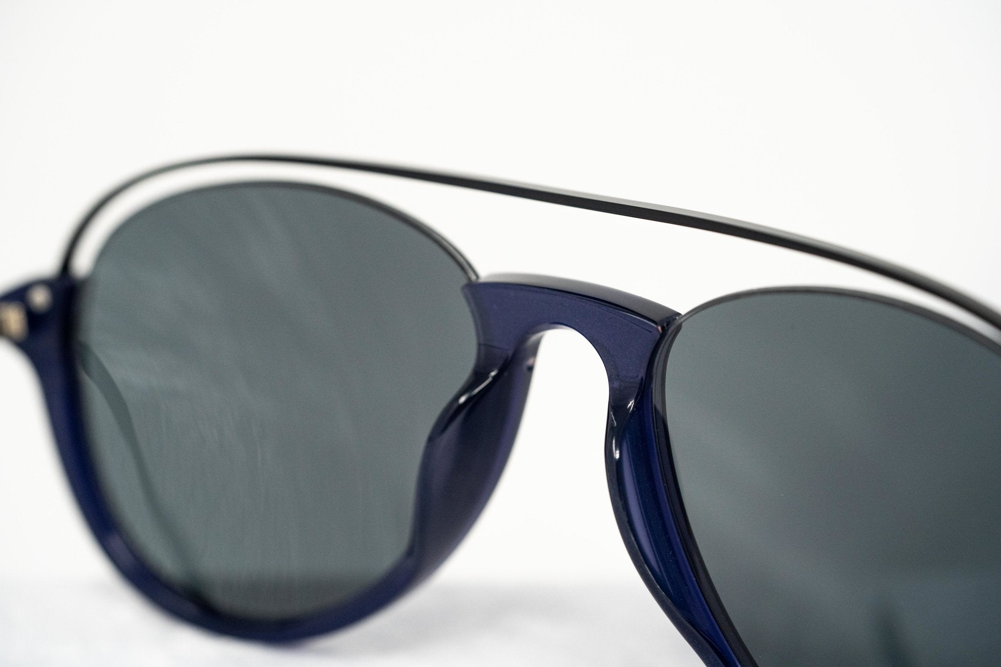 Kris Van Assche Unisex Sunglasses with Titanium Navy Shiny Black and Blue Mirror Lenses Category 3 - KVA84C4SUN - Watches & Crystals
