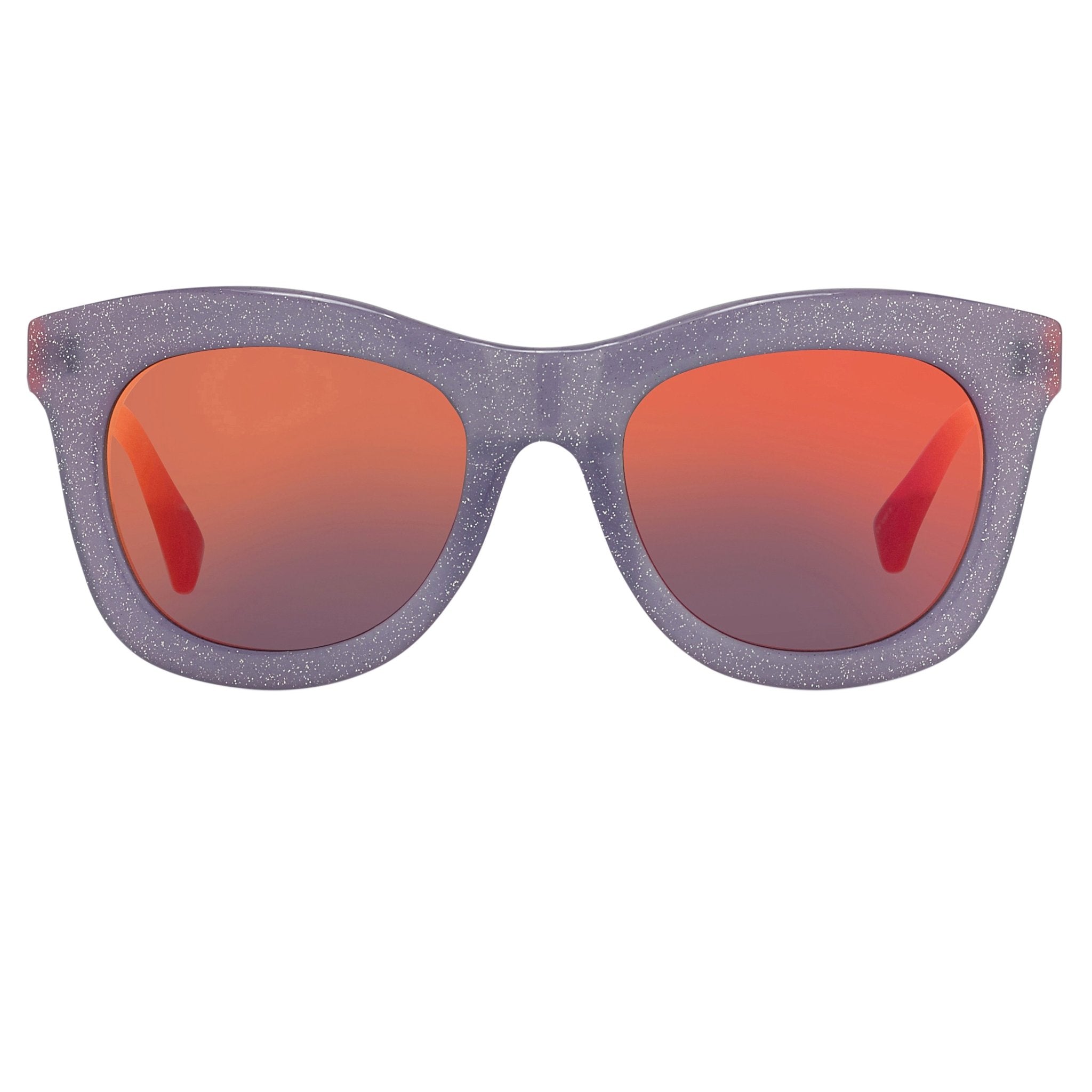 Markus Lupfer Sunglasses D-Frame Lilac Glitter Neon Orange Lenses Category 3 Dark Tint ML5C5SUN - Watches & Crystals