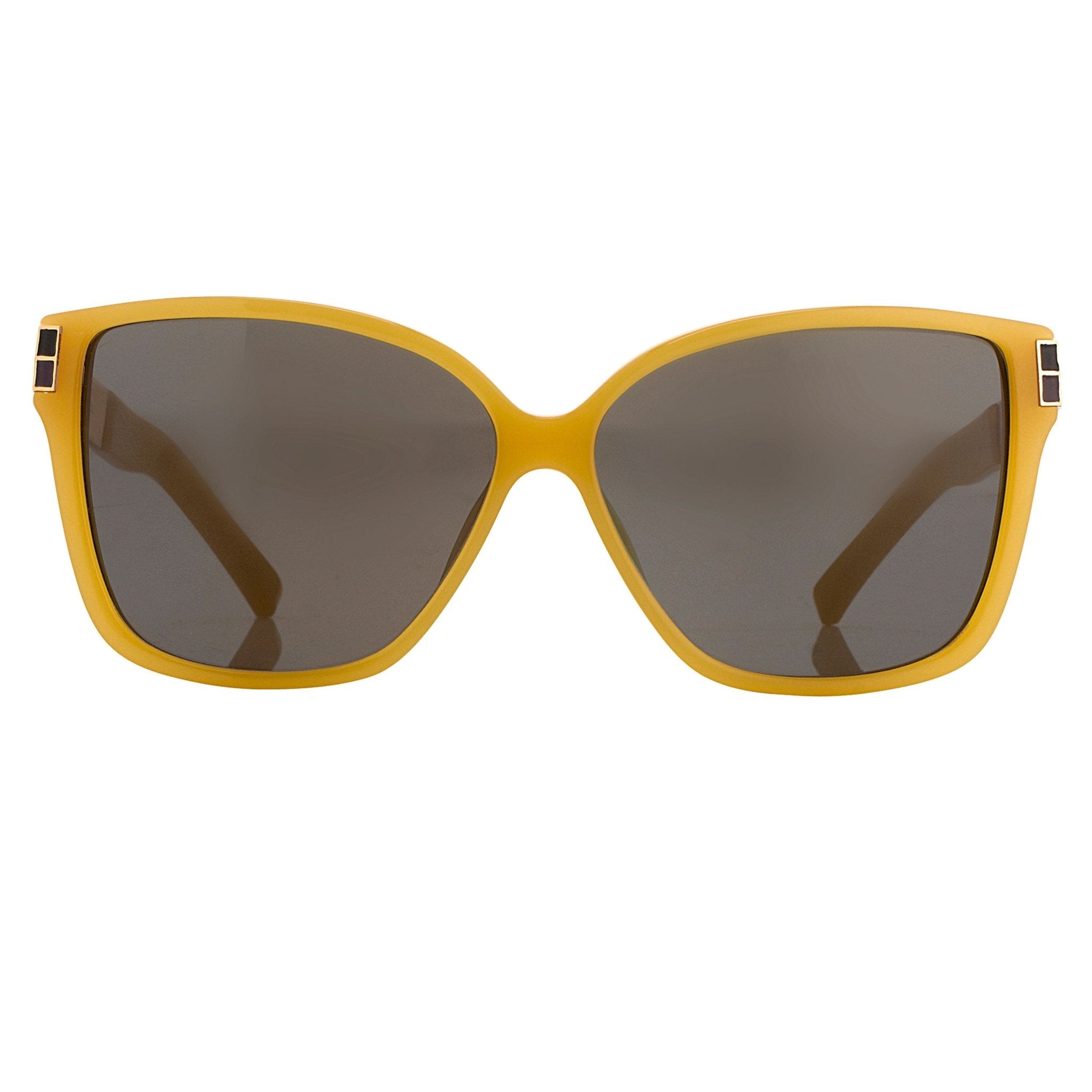 Oscar De La Renta Sunglasses Oversized Beige Enamel Arms and Green Lenses Category 3 - ODLR21C4SUN - Watches & Crystals