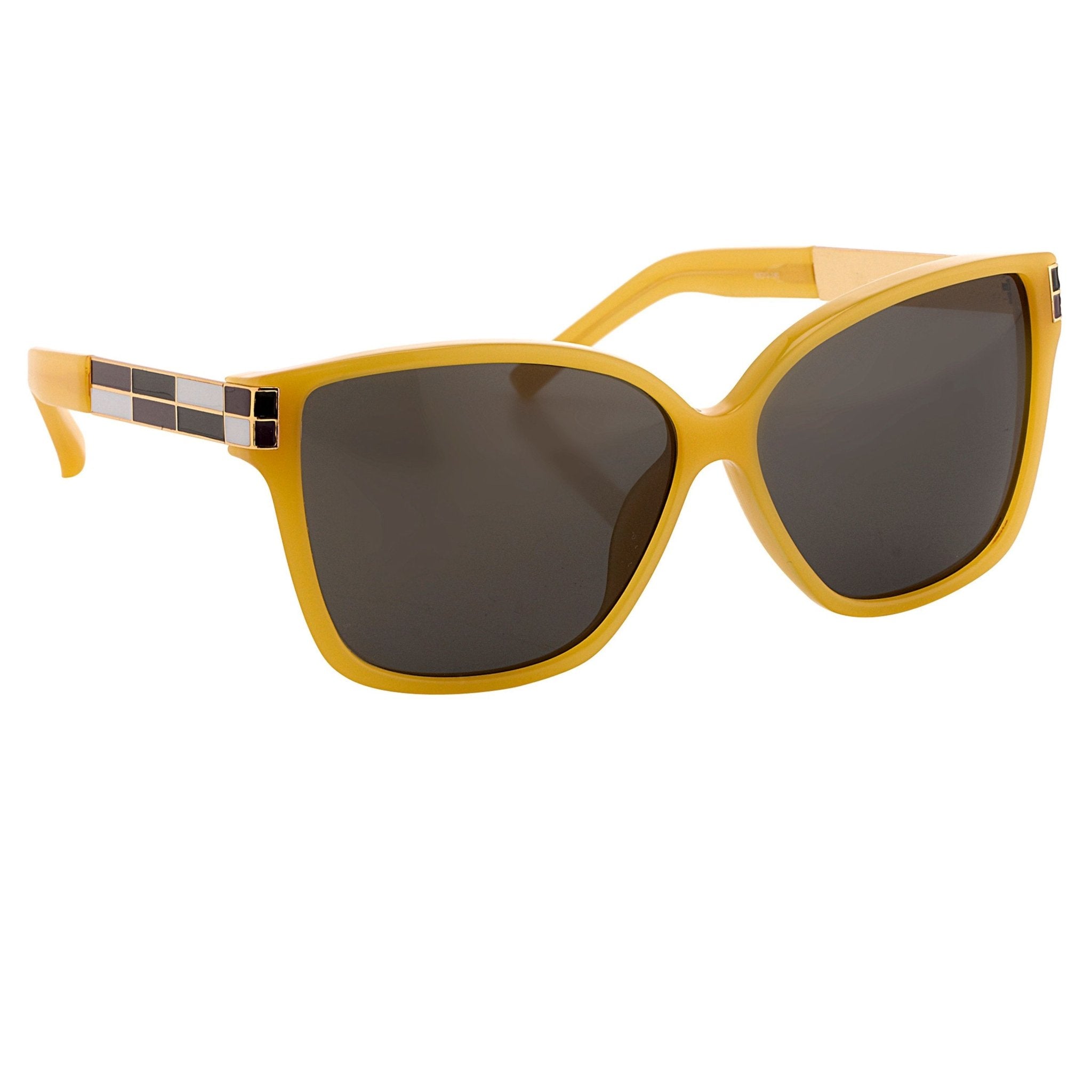 Oscar De La Renta Sunglasses Oversized Beige Enamel Arms and Green Lenses Category 3 - ODLR21C4SUN - Watches & Crystals