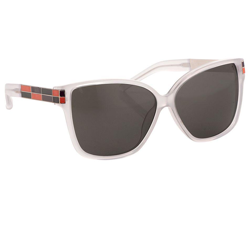 Oscar De La Renta Sunglasses Oversized Clear Enamel Arms and Green Lenses Category 3 - ODLR21C3SUN - Watches & Crystals