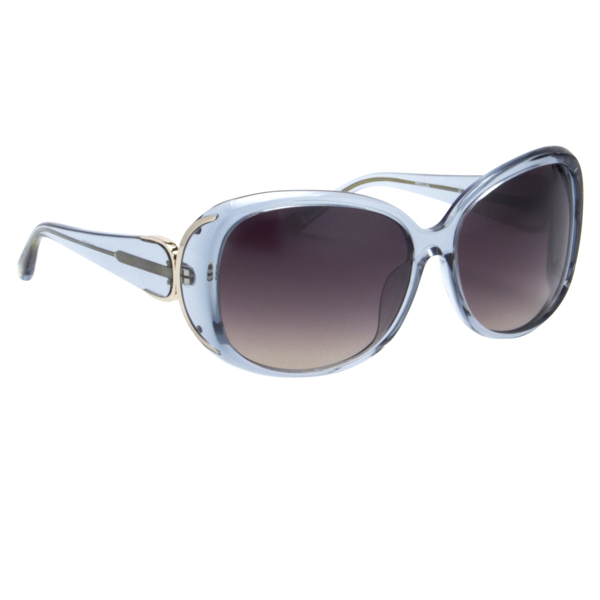 Oscar De La Renta Sunglasses Oversized Frame Blue Light Gold and Dark Grey Lenses Category 3 - ODLR55C5SUN - Watches & Crystals