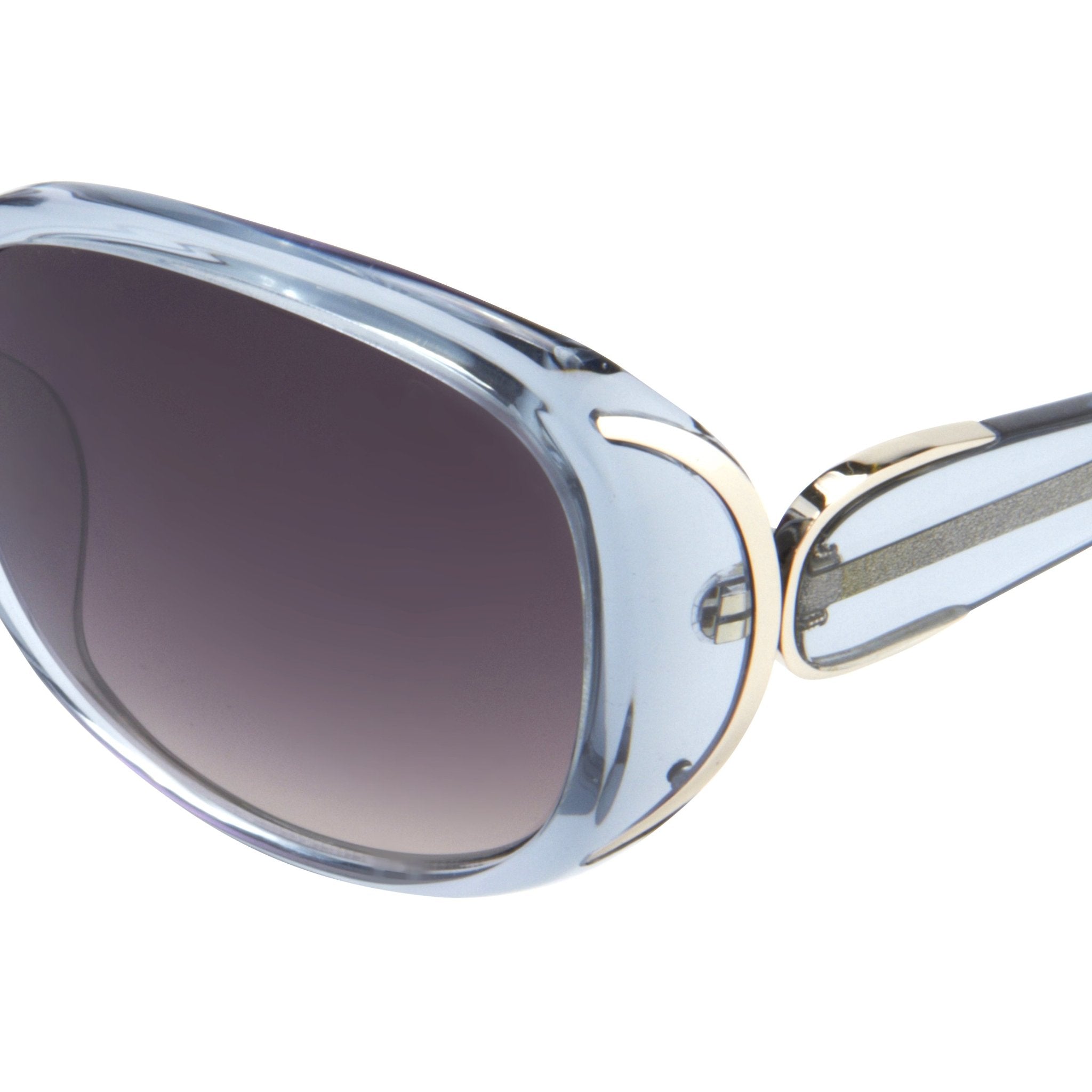 Oscar De La Renta Sunglasses Oversized Frame Blue Light Gold and Dark Grey Lenses Category 3 - ODLR55C5SUN - Watches & Crystals