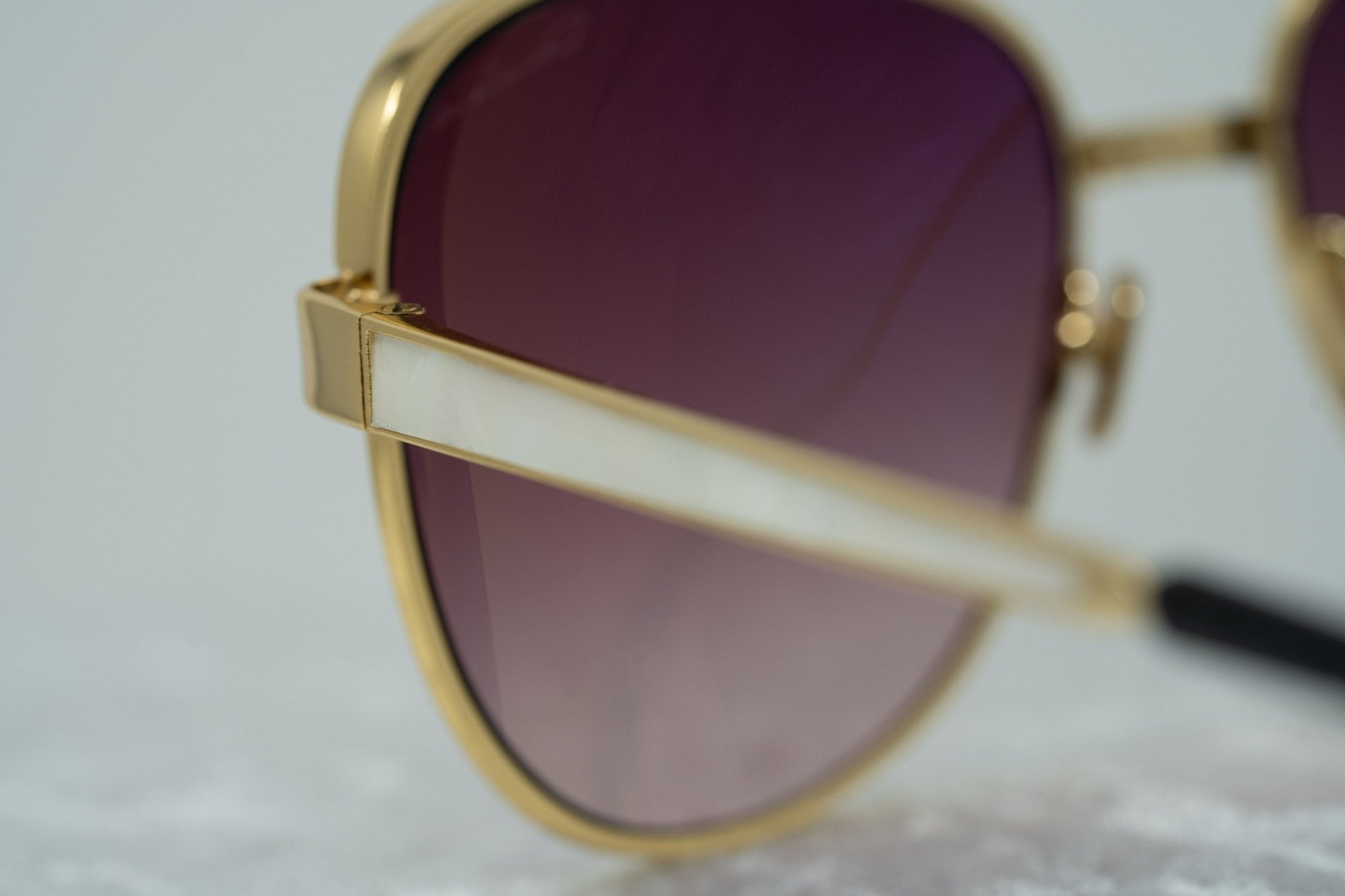 Oscar De La Renta Sunglasses Oversized Frame Gold and Purple Lenses Category 3 - ODLR32C1SUN - Watches & Crystals