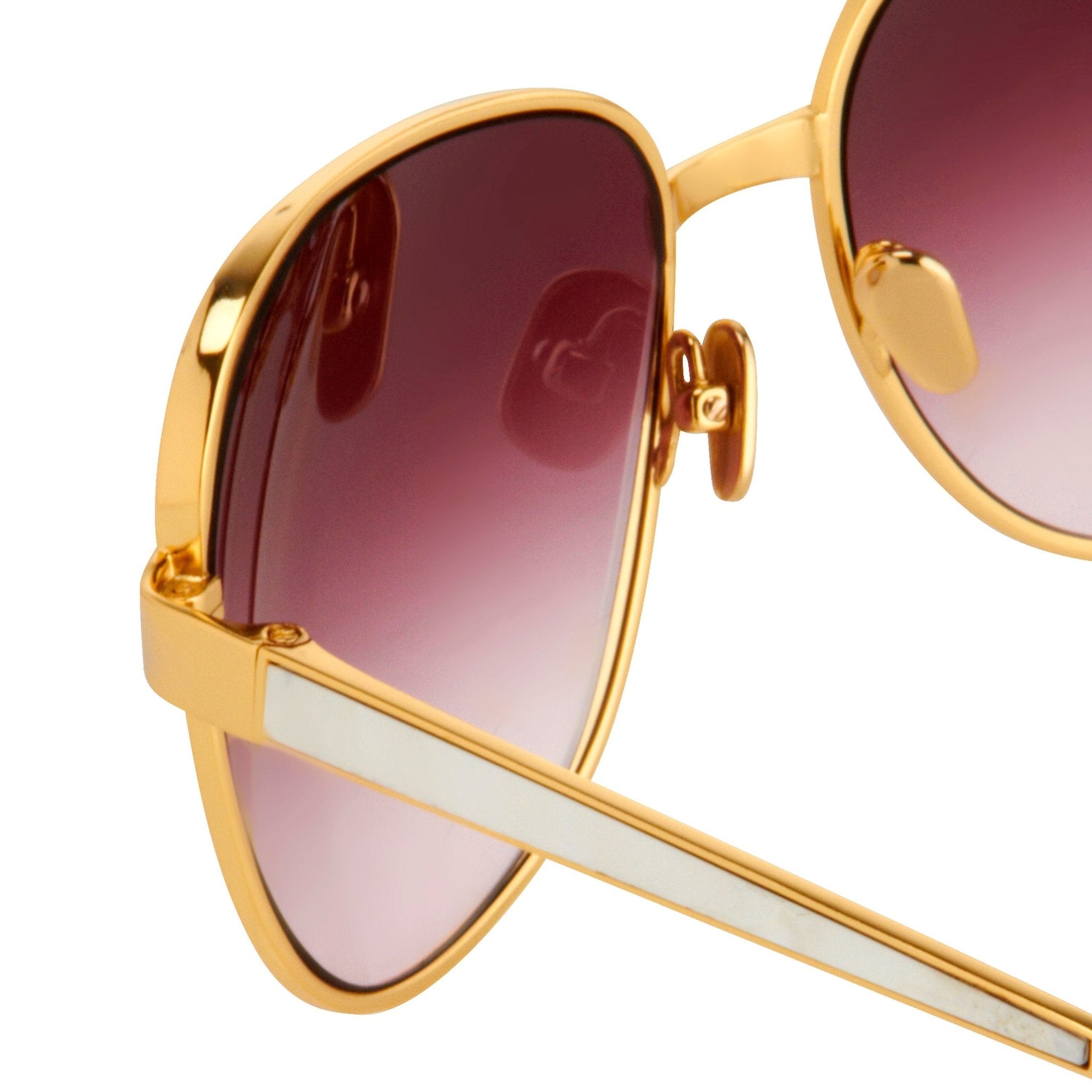 Oscar De La Renta Sunglasses Oversized Frame Gold and Purple Lenses Category 3 - ODLR32C1SUN - Watches & Crystals
