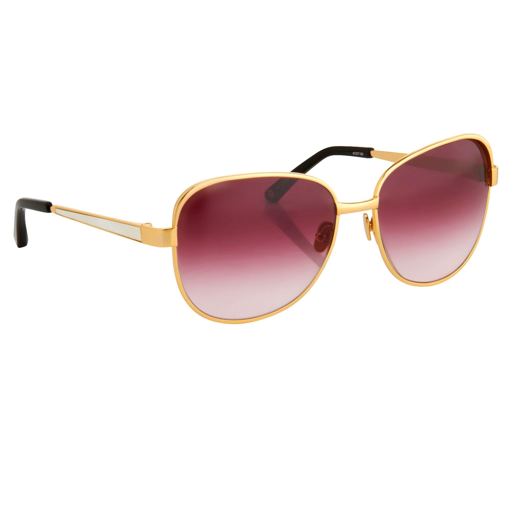 Oscar De La Renta Sunglasses Oversized Frame Gold and Purple Lenses Category 3 - ODLR32C1SUN - Watches & Crystals