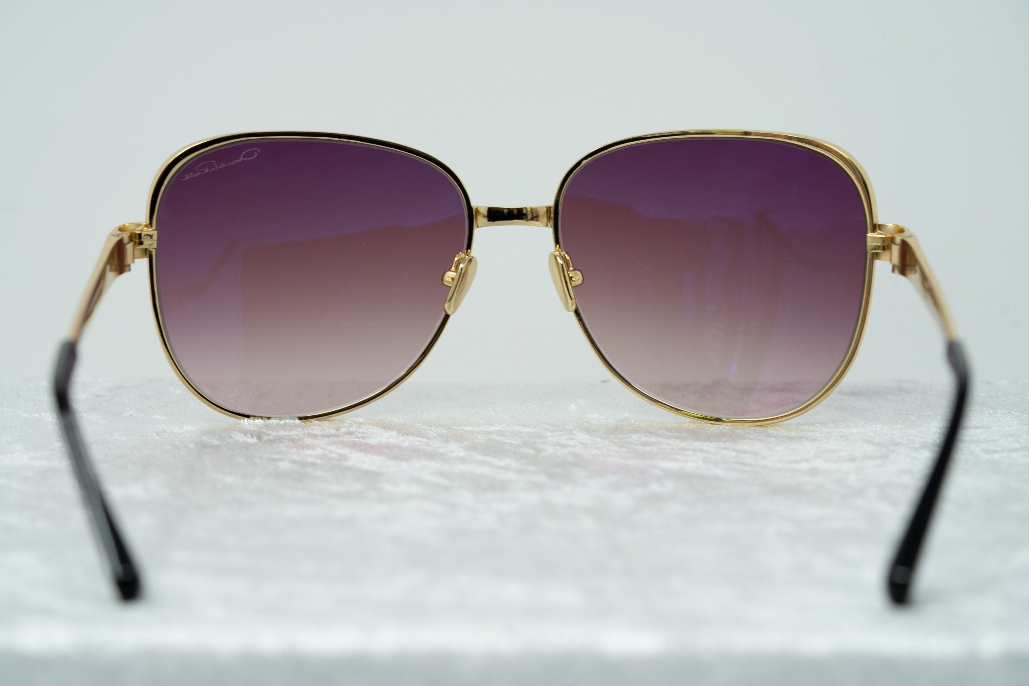 Oscar De La Renta Sunglasses Oversized Frame Gold and Purple Lenses Category 3 - ODLR32C1SUN - Watches & Crystals