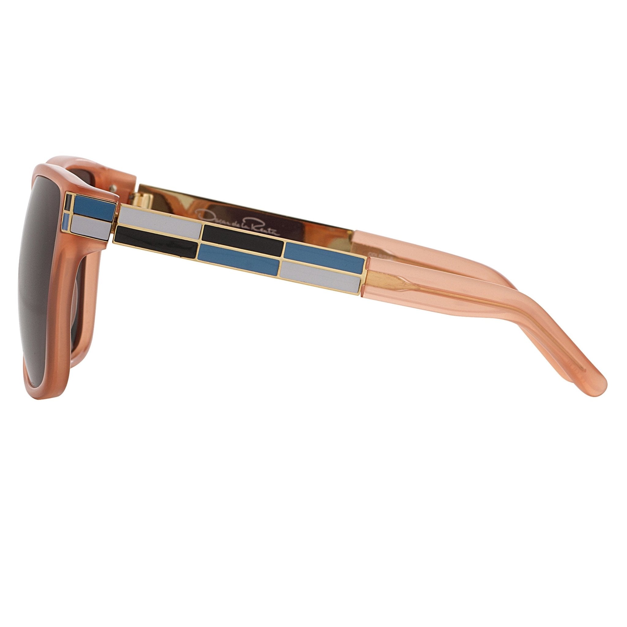 Oscar De La Renta Sunglasses Oversized Orange Enamel Arms and Green Lenses Category 3 - ODLR21C5SUN - Watches & Crystals