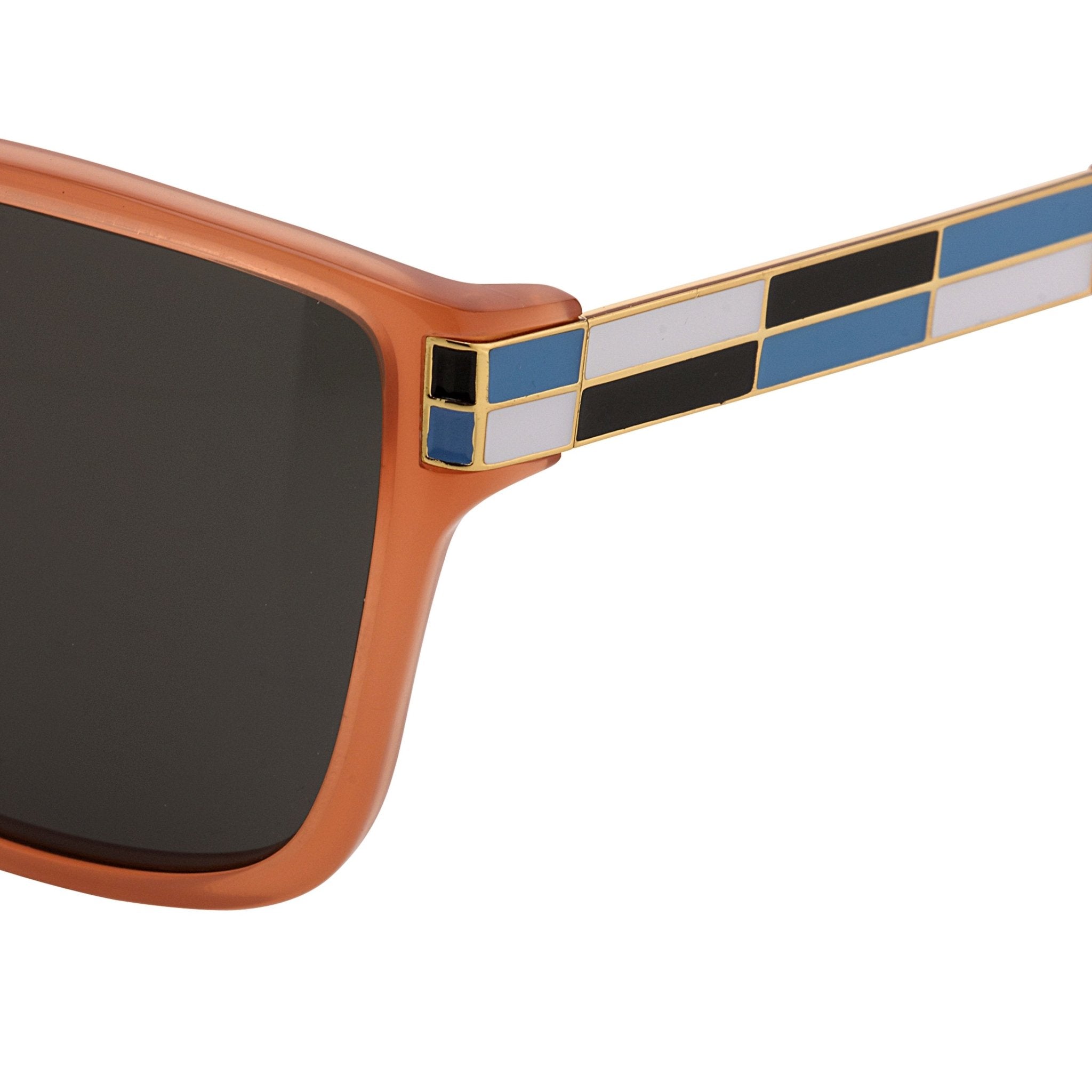 Oscar De La Renta Sunglasses Oversized Orange Enamel Arms and Green Lenses Category 3 - ODLR21C5SUN - Watches & Crystals