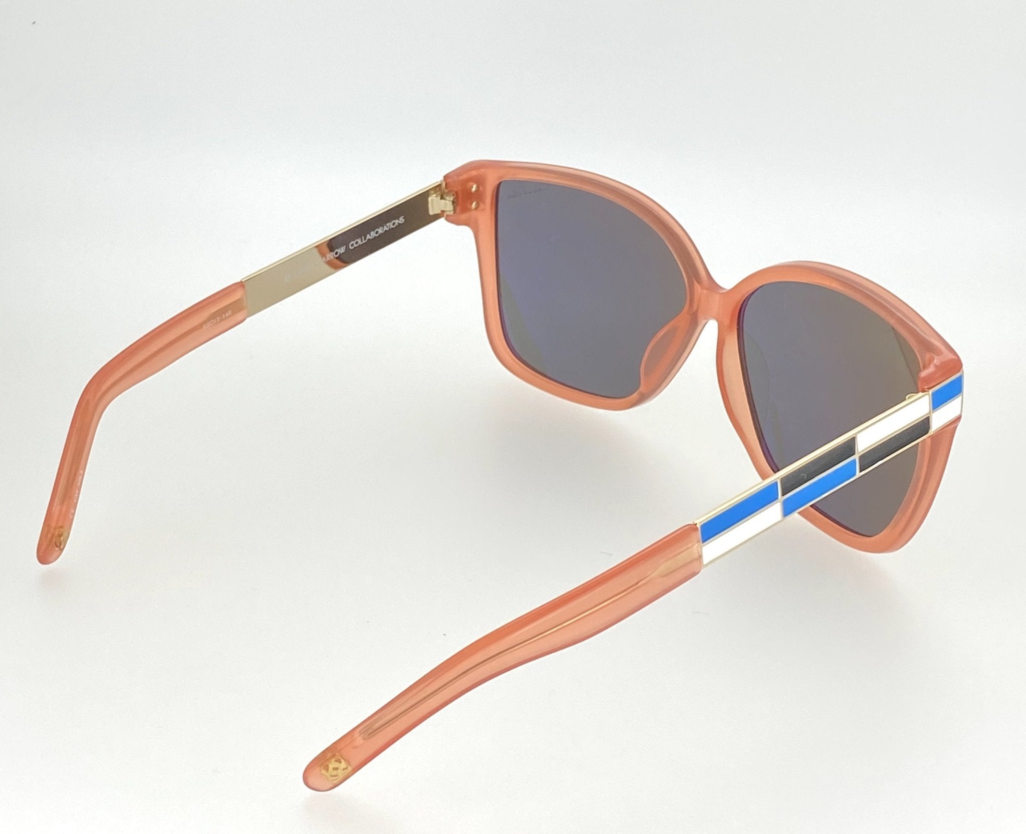 Oscar De La Renta Sunglasses Oversized Orange Enamel Arms and Green Lenses Category 3 - ODLR21C5SUN - Watches & Crystals