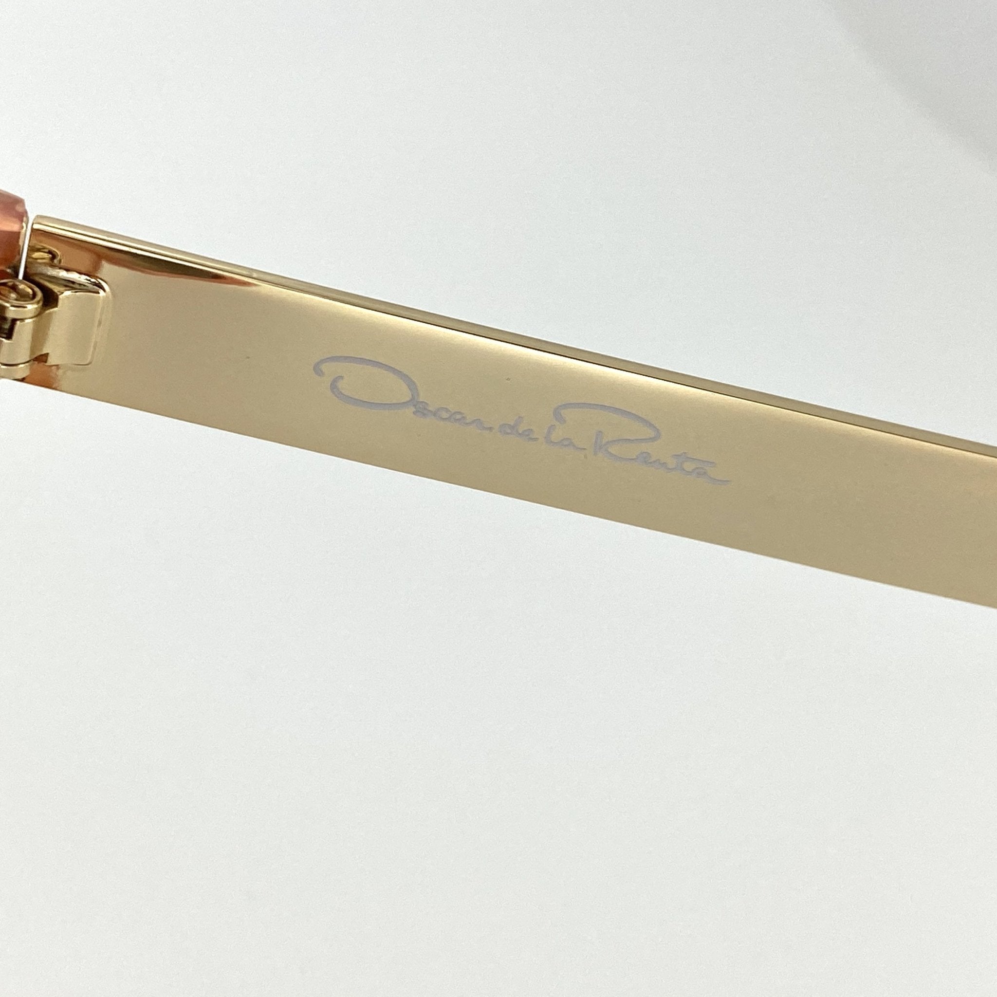 Oscar De La Renta Sunglasses Oversized Orange Enamel Arms and Green Lenses Category 3 - ODLR21C5SUN - Watches & Crystals