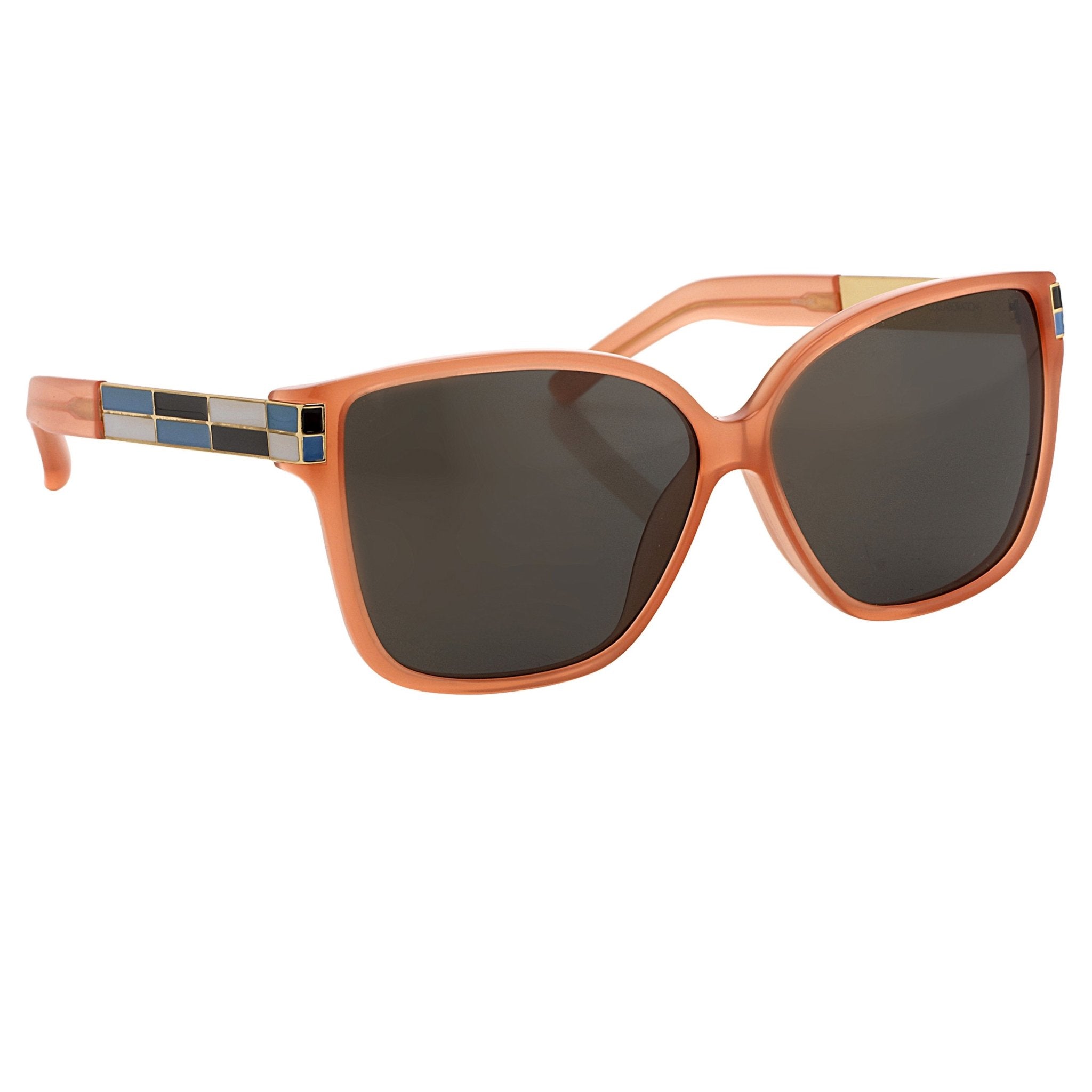 Oscar De La Renta Sunglasses Oversized Orange Enamel Arms and Green Lenses Category 3 - ODLR21C5SUN - Watches & Crystals