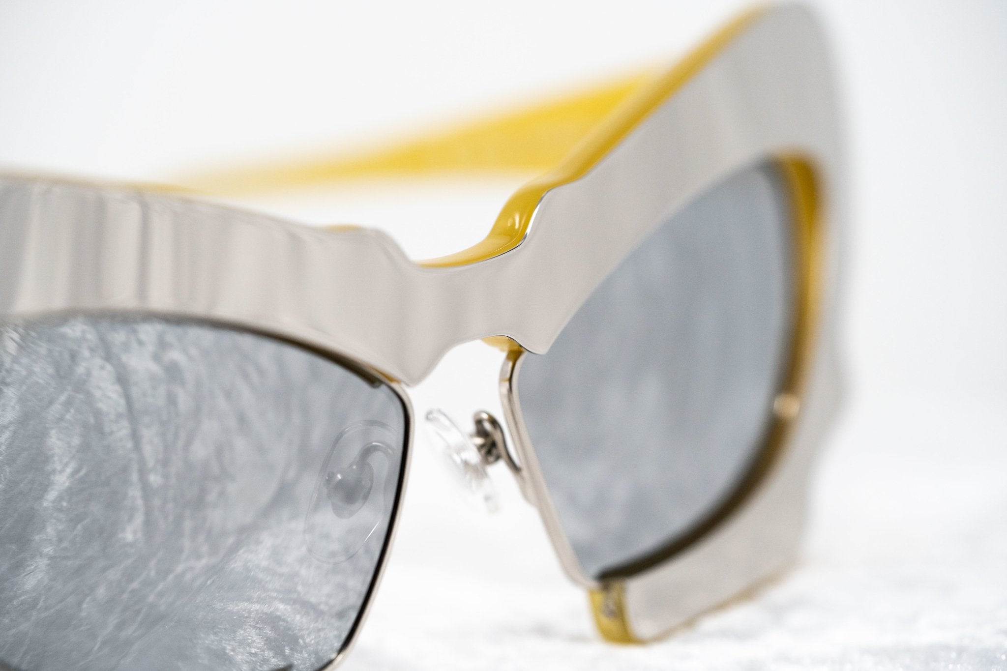 Prabal Gurung Sunglasses Female Cat Eye Silver Mustard Yellow Category 3 Silver Mirror Lenses PG1C11SUN - Watches & Crystals